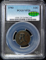 H- 1793 Half Cent