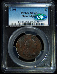 H-1795 1 Cent Plain Edge